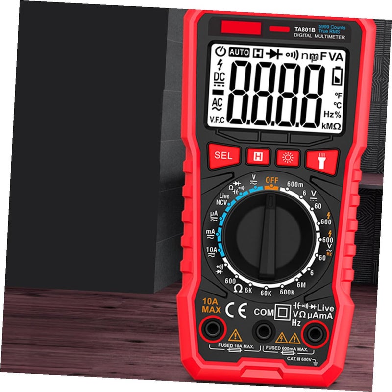 Digital Multimeter Tester with LCD Backlight Flashlight Protective Case Anti Skid Design - Image 4